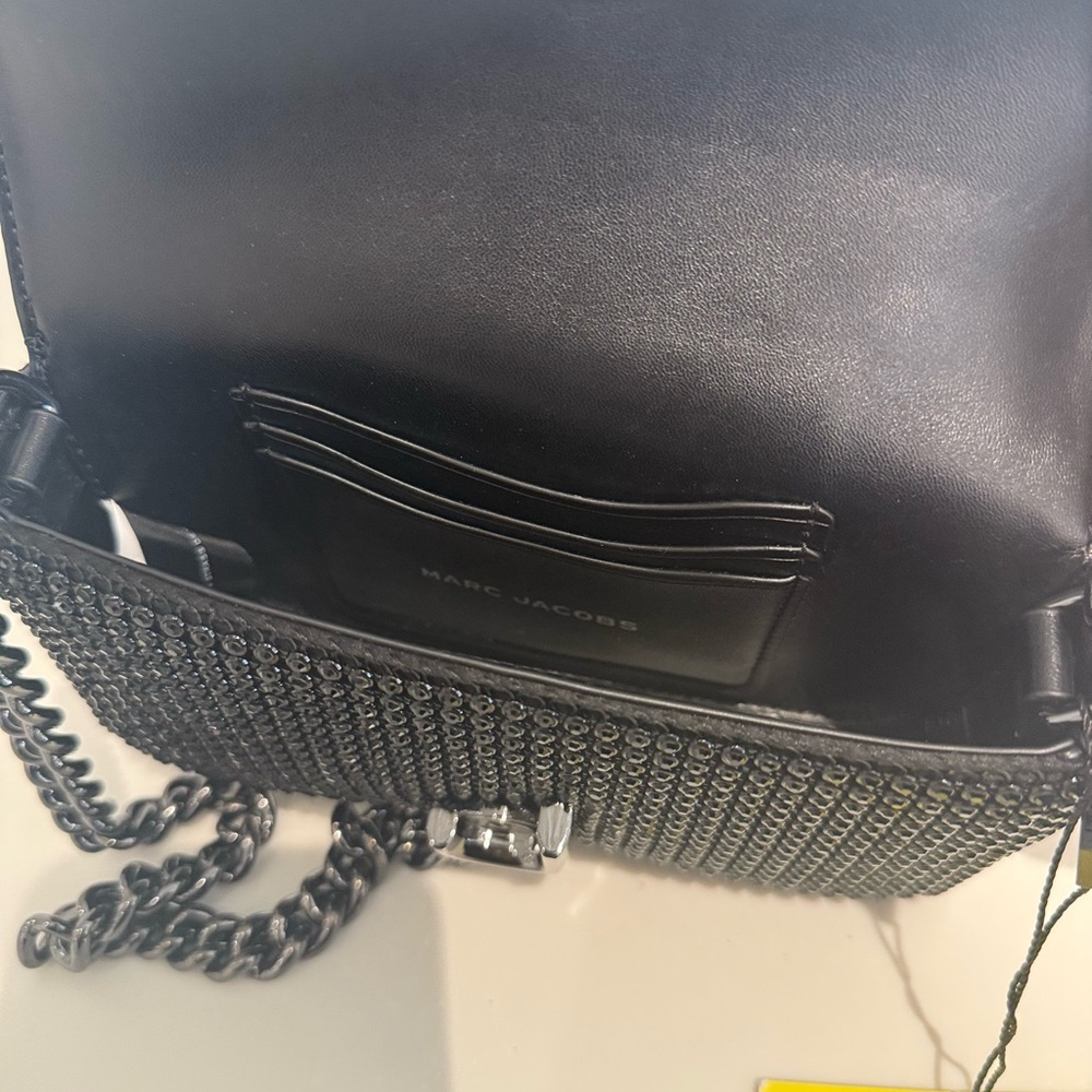 NWT Marc Jacobs mini J Marc shoulder bag black rhinestones - Picture 3 of 5